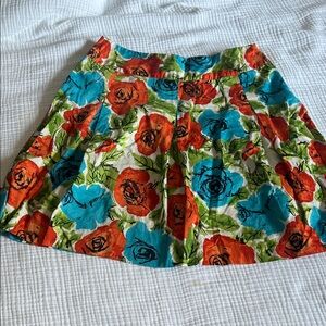 Talbots Floral Skater Skirt - Red, Orange, Blue
